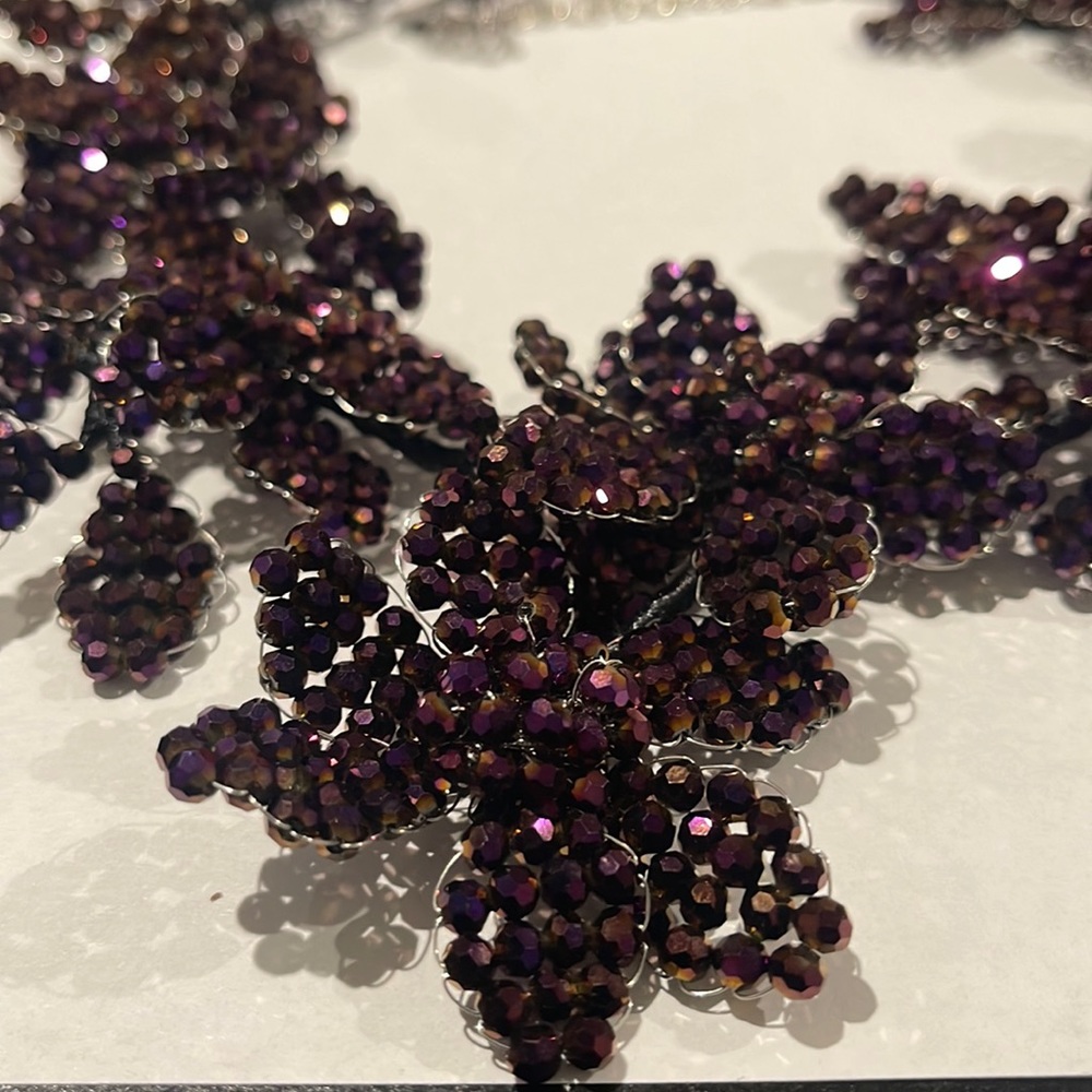 iridescent purple bead jewelry set